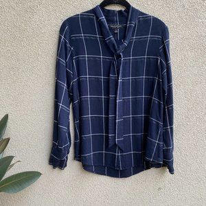 Windowpane plaid Banana Republic button-down top